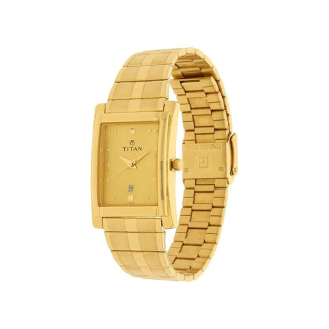 Titan 9154YM02 Champagne Dial Analog Watch with Date Function for Men