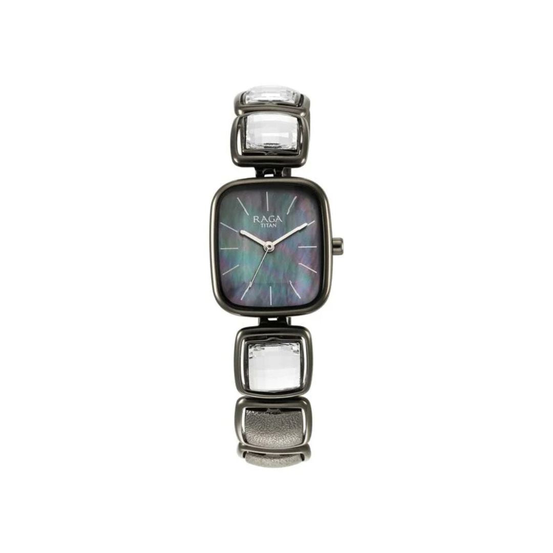 Titan 95136QM02 Raga Moments of Joy Grey Dial Analog Metal Strap Watch for Women