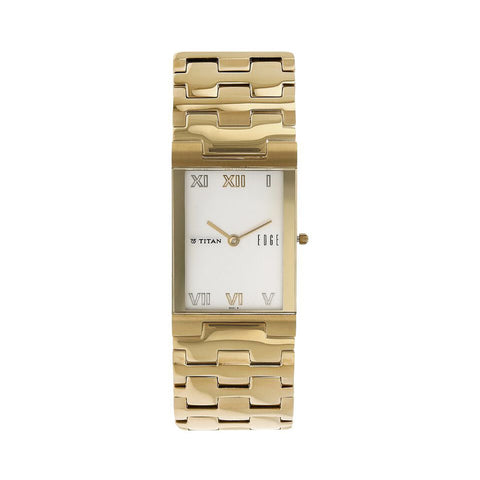Titan 1296YM02 Quartz Analog White Dial Stainless Steel Strap Watch for Men