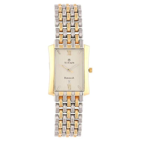 Titan 1927BM02 Quartz Analog with Date Silver Dial Watch for Men