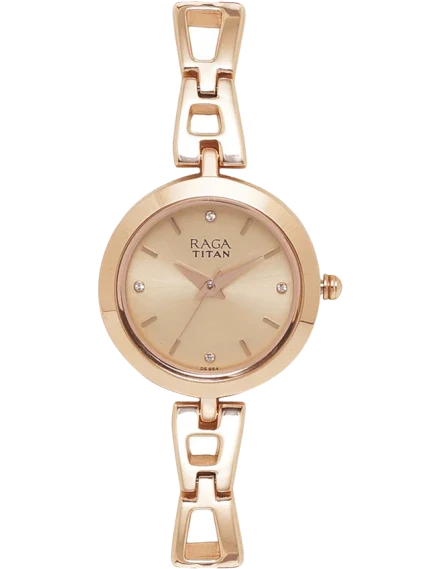 Titan 2540WM06 Raga Viva Rose Gold Metal Strap watch for Women