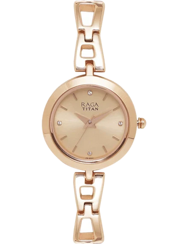 Titan 2540WM06 Raga Viva Rose Gold Metal Strap watch for Women
