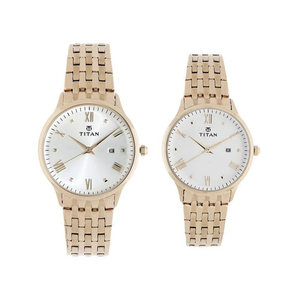 Titan 9400194201WM01 Bandhan Rose Gold Dial Analog with Date Stainless TheKronoswatch