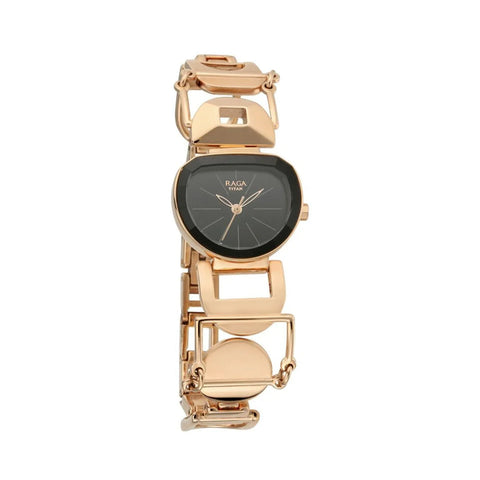 Titan 95119WM01 Raga Facets Black Dial Women Watch With Stainless Steel Strap