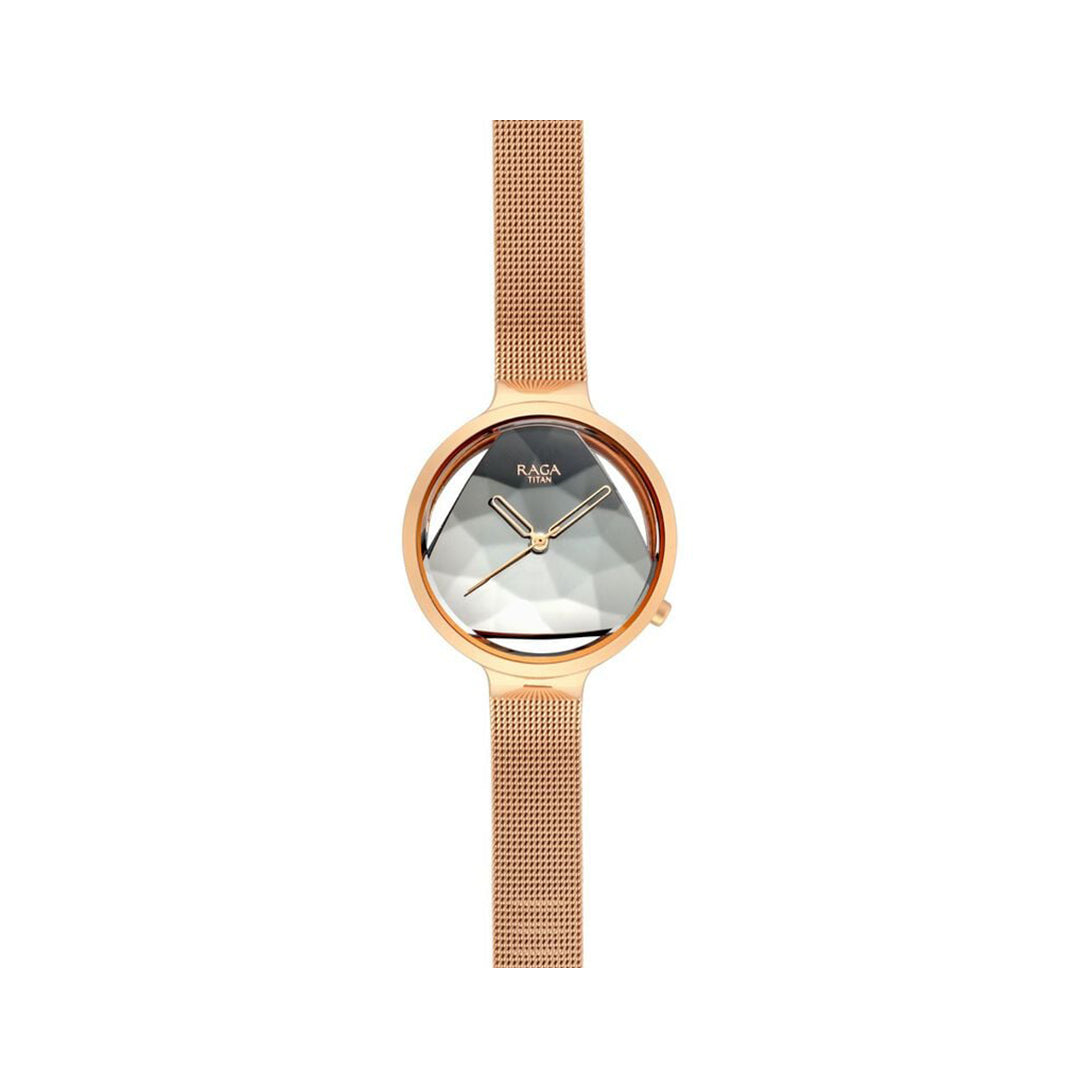 Titan 95134WM01 Raga Moments of Joy Silver Dial Analog Metal Strap watch for Women