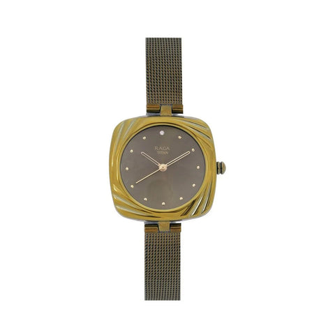 Titan 95139QM01 Raga Moments Of Joy White Dial Women Watch With Metal Strap