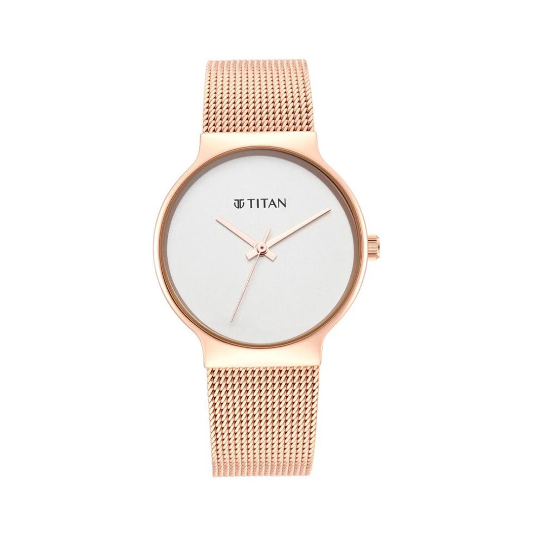 Titan 95141WM01 Slimline Silver Dial Women Watch With Stainless Steel Strap