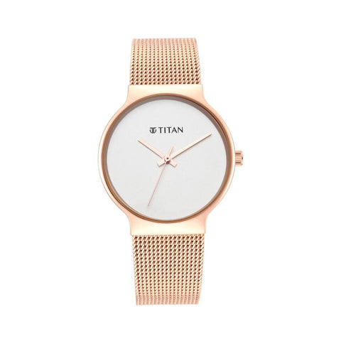Titan 95141WM01 Slimline Silver Dial Women Watch With Stainless Steel Strap