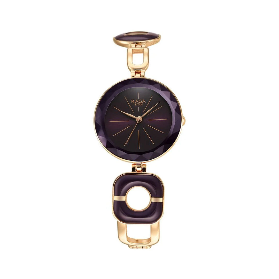 Titan 95198WM01 Raga Delight Purple Dial Analog Metal Strap watch for Women