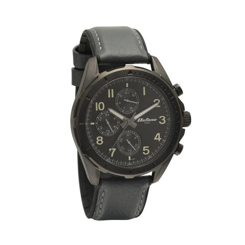 Titan Quartz Multifunction Black Dial with Silicone & Leather Strap watch for Men 90122QP01