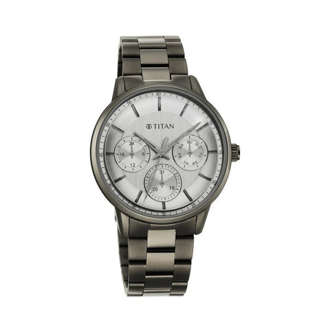 Titan Urban Magic Grey Dial Quartz Multifunction Stainless Steel Strap watch for Men 90133QM01