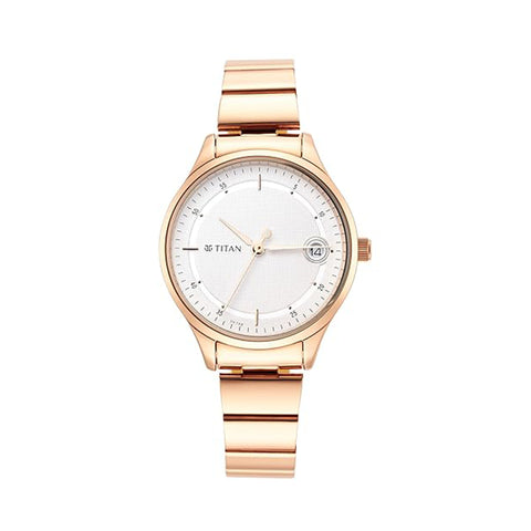 Titan 2649WM01 Workwear Silver Dial Women Watch With Stainless Steel Strap